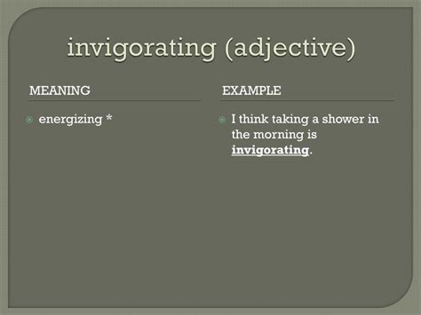 invigorating adjective meaning.